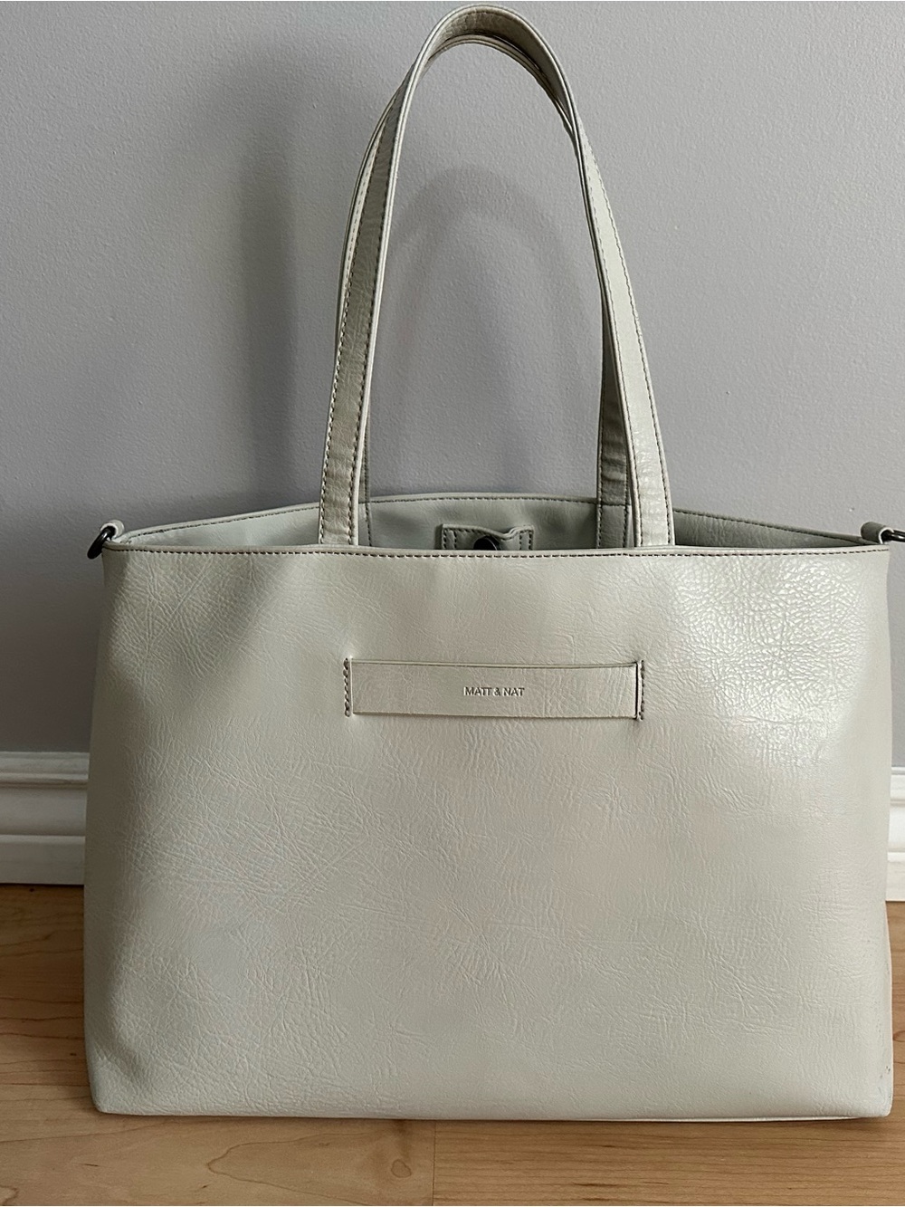 Matt & Nat Light Cream Vegan Leather Tote